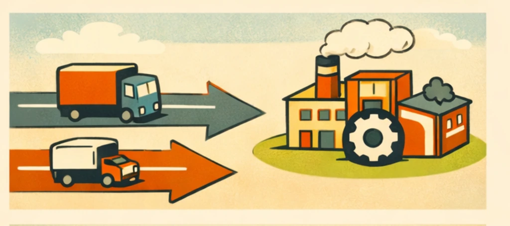 Diagram showing two roads leading into a factory: Folate/B12 main road and Choline backup road